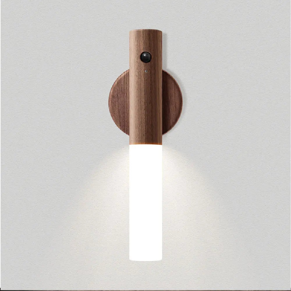 LED Wood USB Night Light Magnetic Wall Lamp