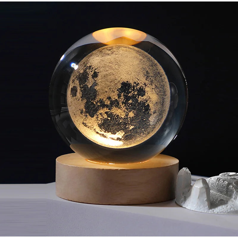 Crystal 3d Moon Planet Ball Lamp