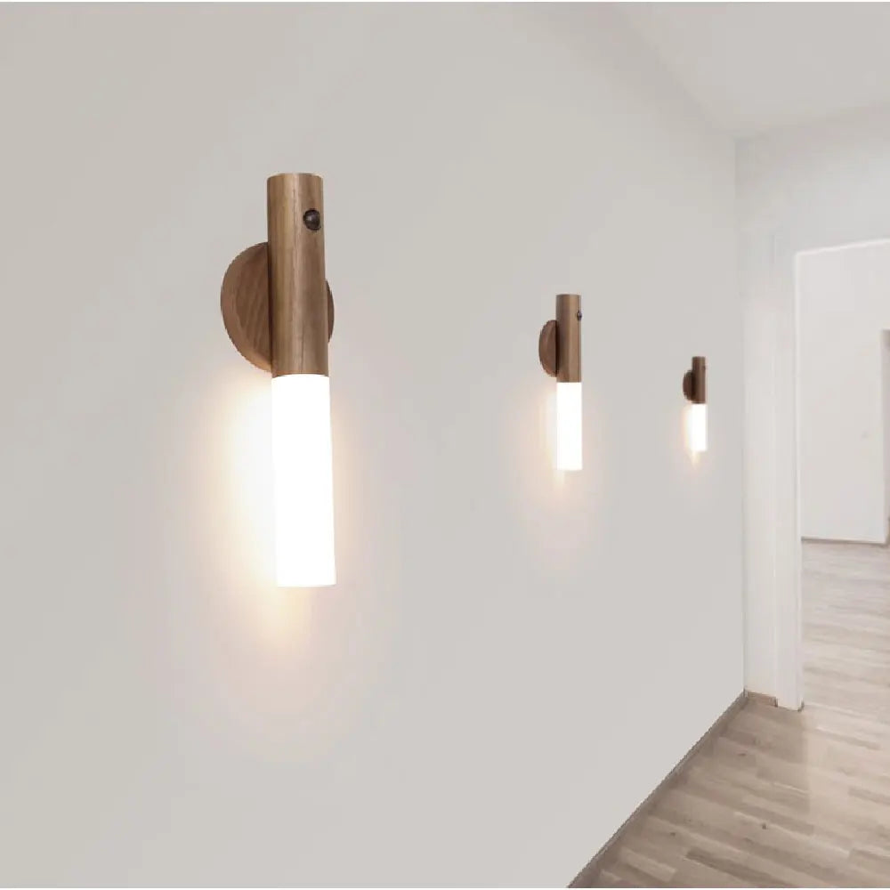 LED Wood USB Night Light Magnetic Wall Lamp